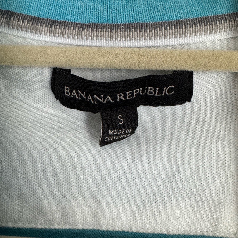 Banana Republic Blue Polo Shirt Vibrant Cotton Blend - Picture 2 of 5